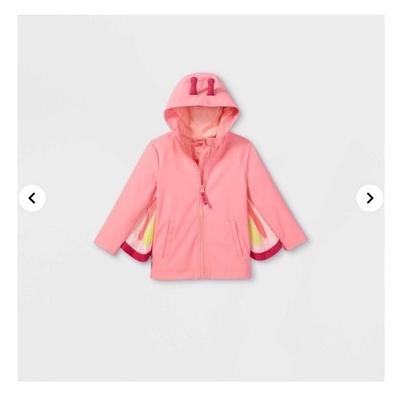 Áo khoác raincoat Cat Jack hồng hình bướm BG 1-5y