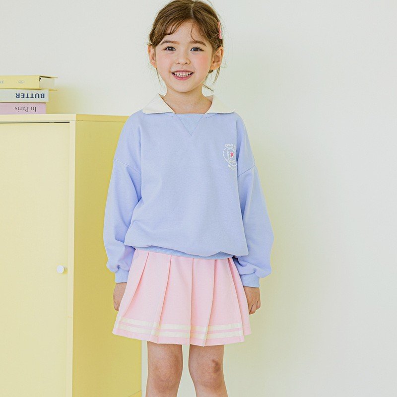 Bộ da cá Bebezoo áo cổ trắng + quần váy xếp ly size 100-150