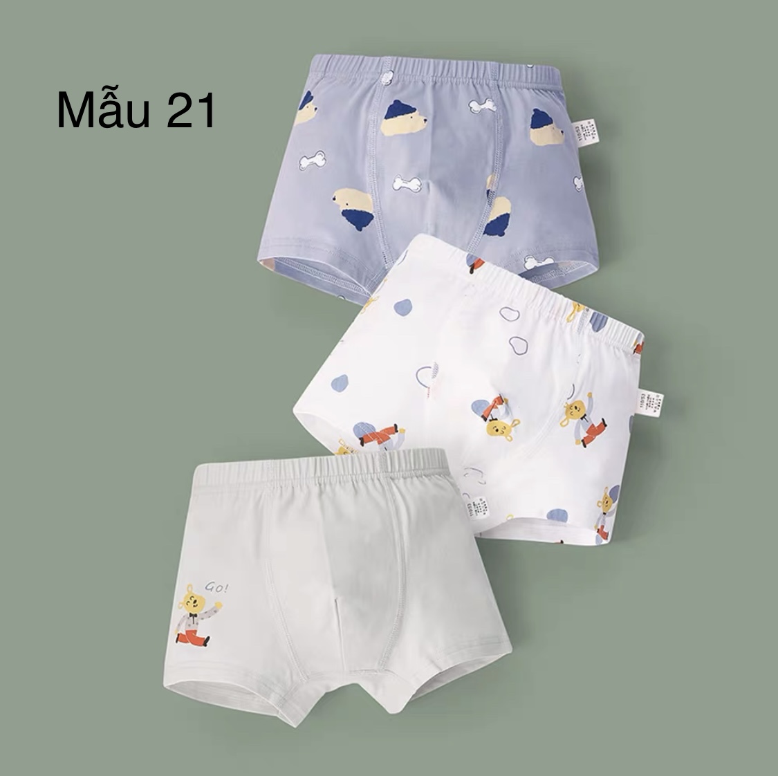 Set 3 sịp đùi cạp nhỏ nhiều mẫu BT size 120 - 160 ( Bảng màu mới )