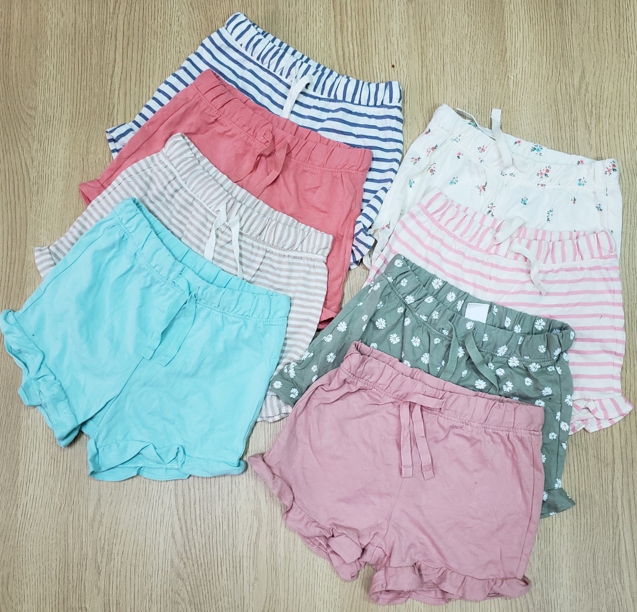 Quần short cotton HM trơn màu / kẻ 6m - 4y BG