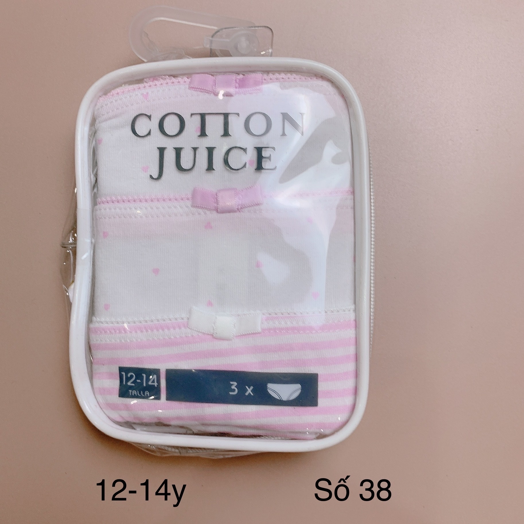 [12-14y] Set 3 quần chip Cotton Juice (số 31-40)