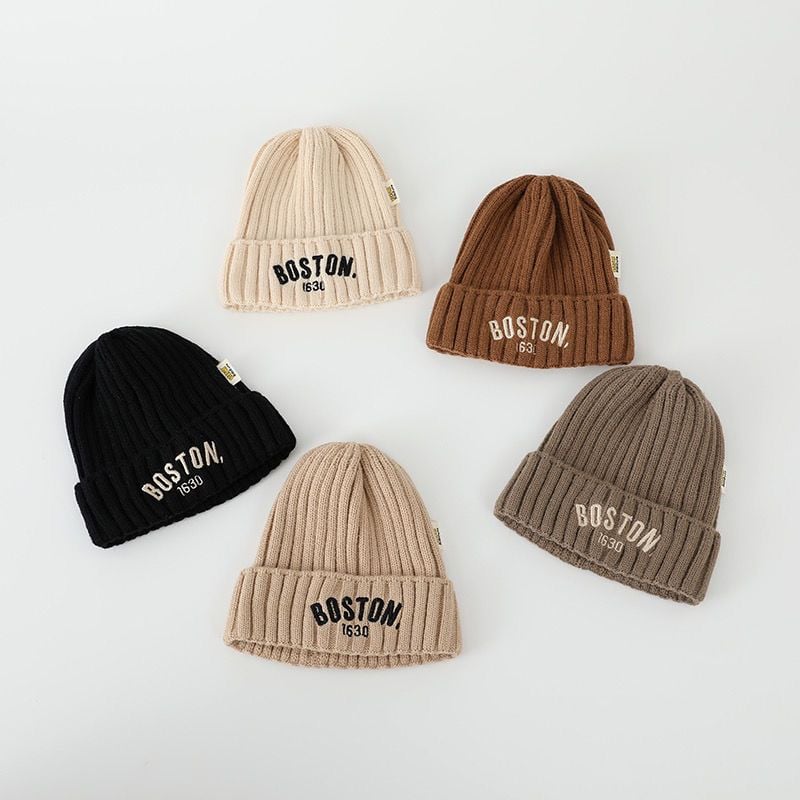 Mũ len Boston trơn 5 màu BTBG Free size 1 - 5y