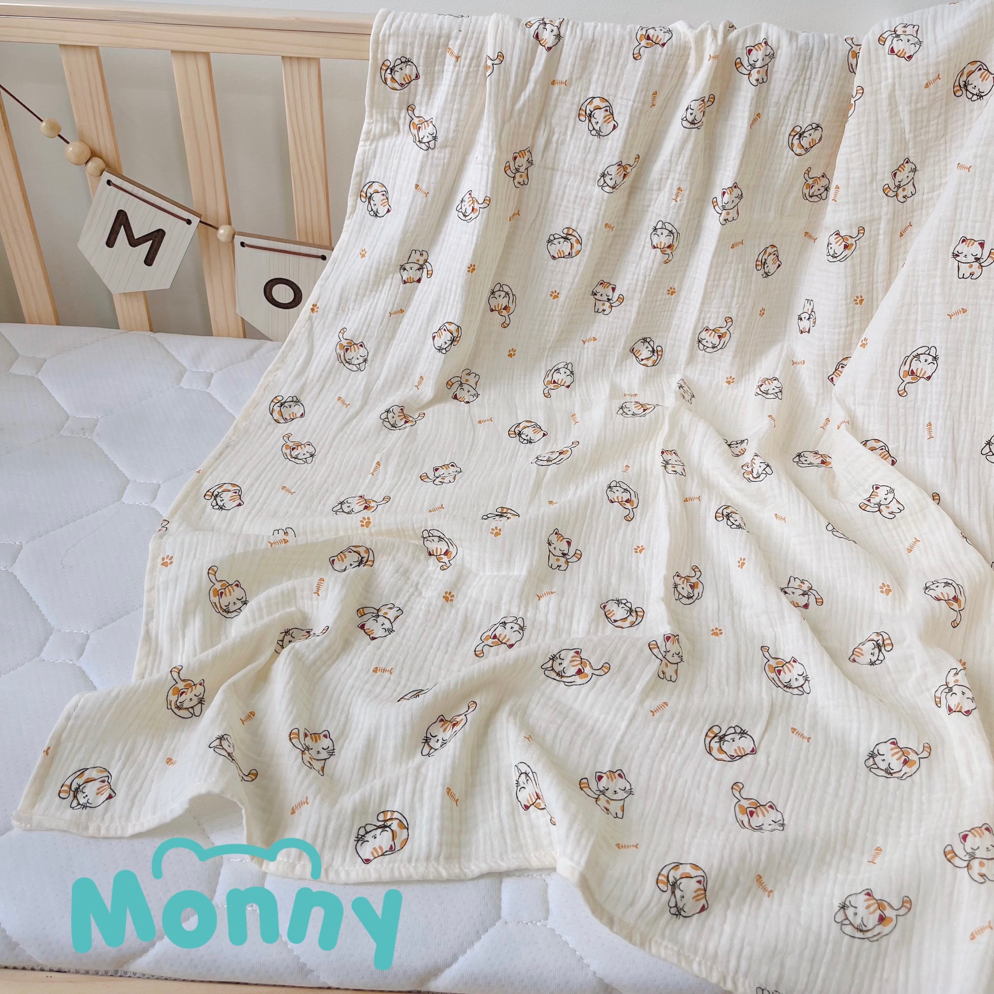 Khăn xô Muslin đa năng 2 lớp Moony ( 80 x 100cm )