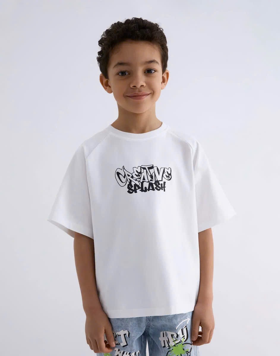 Áo cotton GGJJ dư xịn nhiều mẫu in chữ bé trai size 2-8y