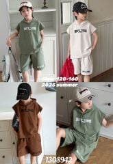12089 - Bộ QC sát nách có mũ Necy Tudio 3 màu cho bé trai size 120-160