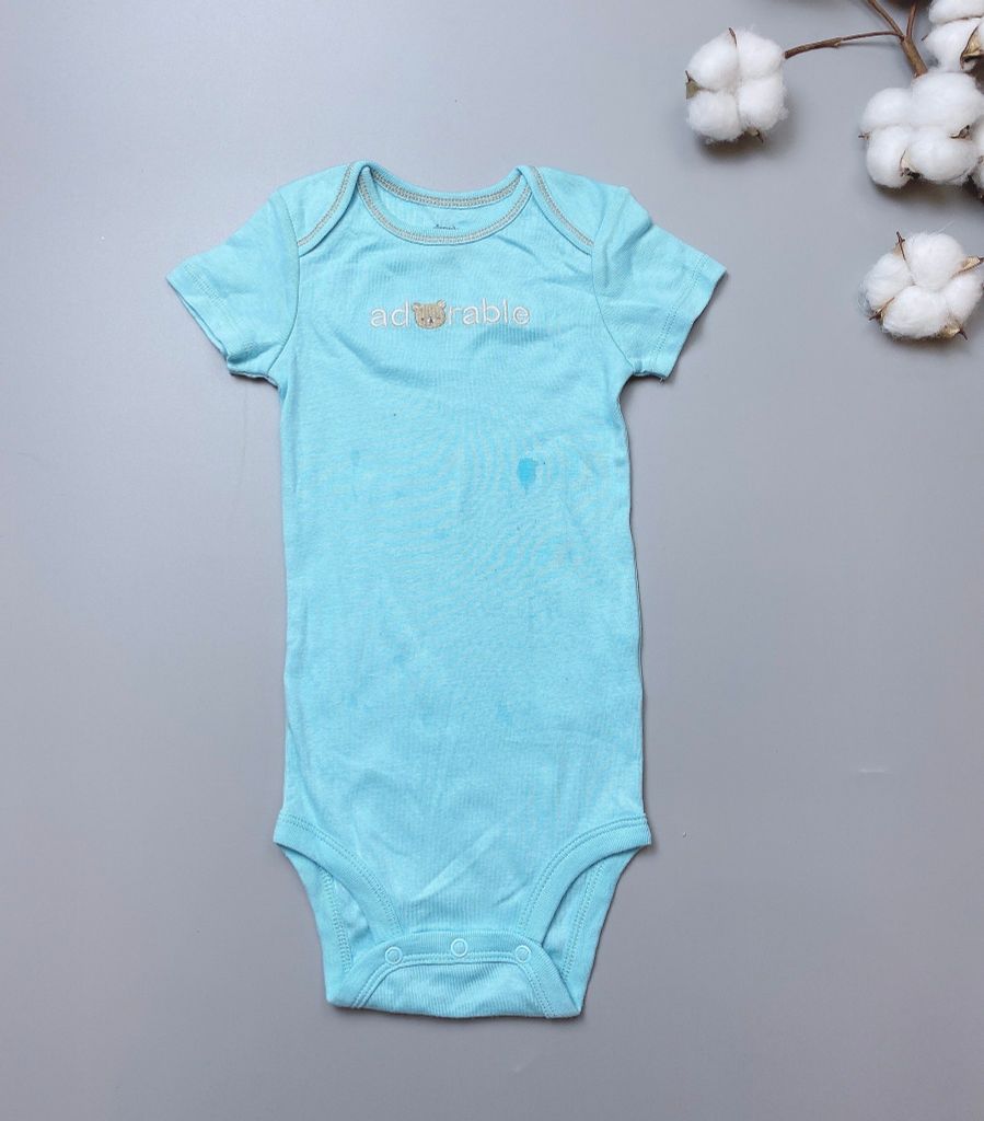 Body chip cotton Carter màu xanh gấu Adorable