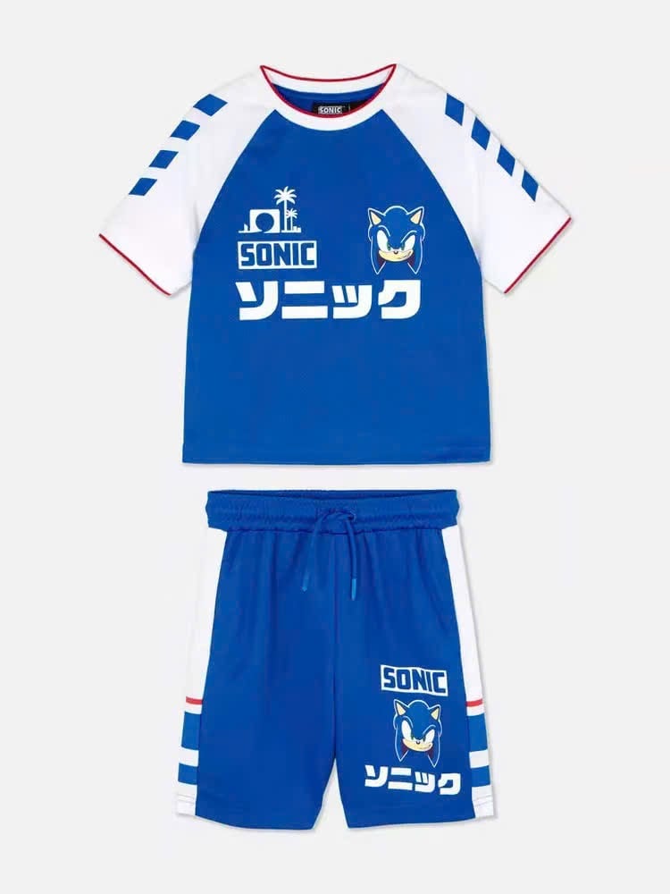 Bộ thể thao Pri.mark dư xịn màu xanh Sonic bé trai size 1-8y