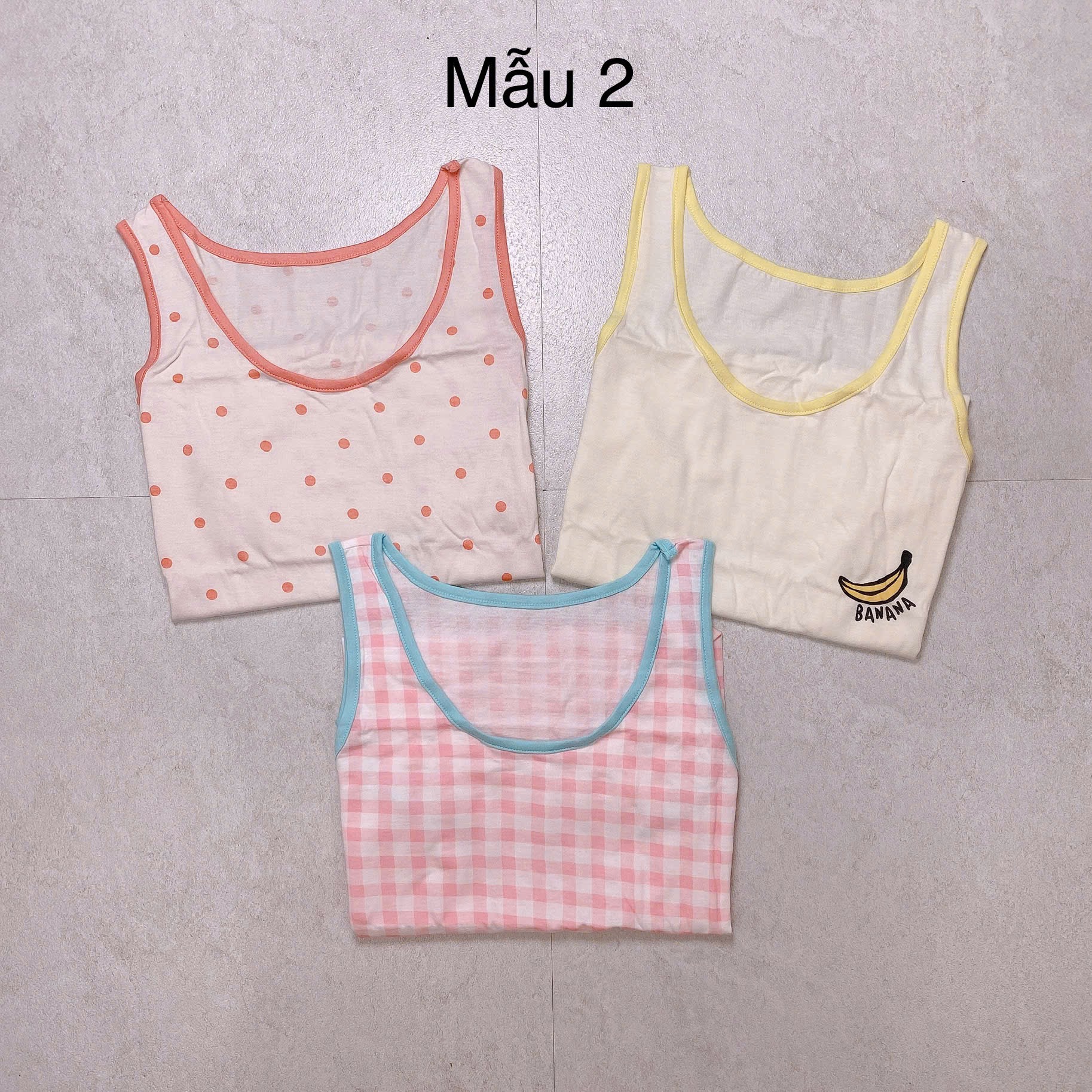 Set 3 áo sát nách MayKids cho Bé Gái size 55 - 85 ( 2 - 14y )