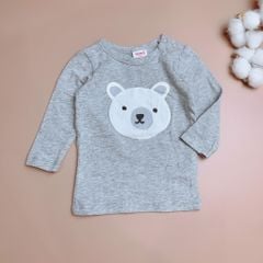 Áo cotton dài tay Seed - gấu xám trơn
