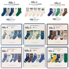2024 - Set 5 tất Minliu Kids Socks nhiều hình Bé Trai size S - XL ( 2 - 15y )