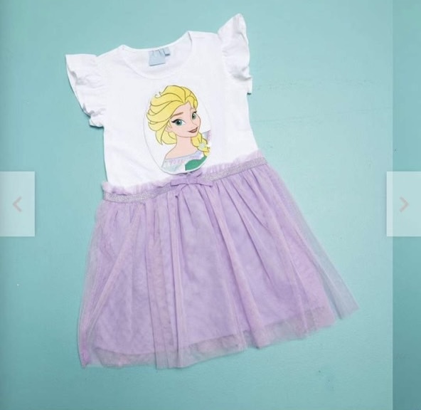 Váy Disney cotton lật hình phối chân voan nhiều màu size 2 - 8y