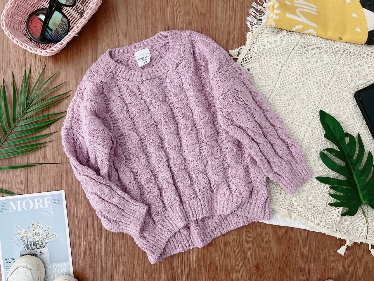 Áo len vặn thừng Abercrombie Kids dòng đại 4 màu BG size 6 - 16y