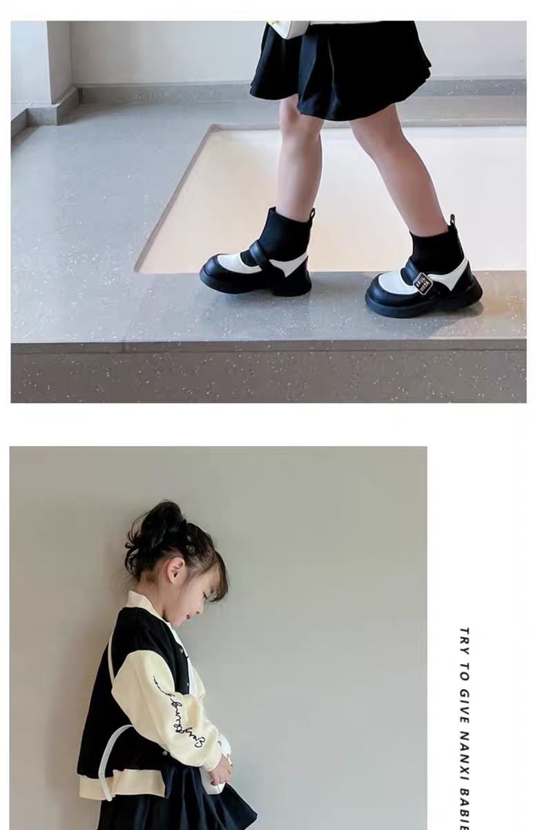 MQ - A31 - Boot cổ chun 2 màu đen / trắng size 26 - 36