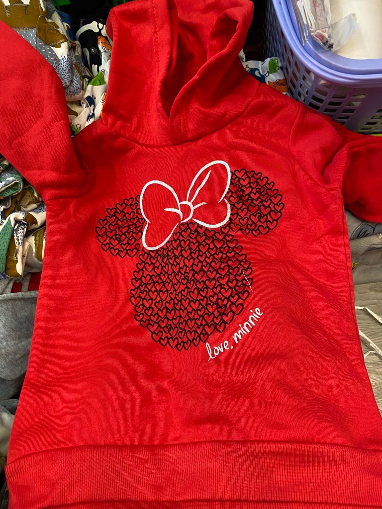 Áo nỉ Hoodie Disney BG - màu đỏ Minnie trái tim đen