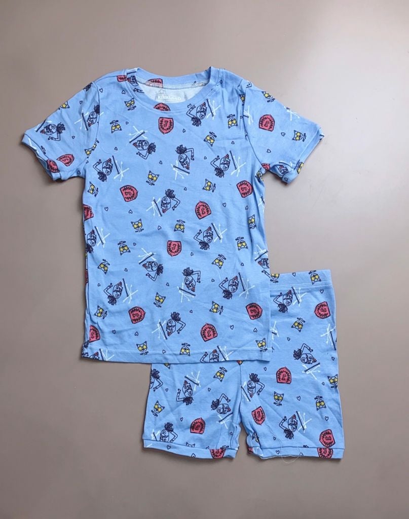 Bộ cotton Kirkland BT - màu xanh hình thỏ mèo bộ tộc