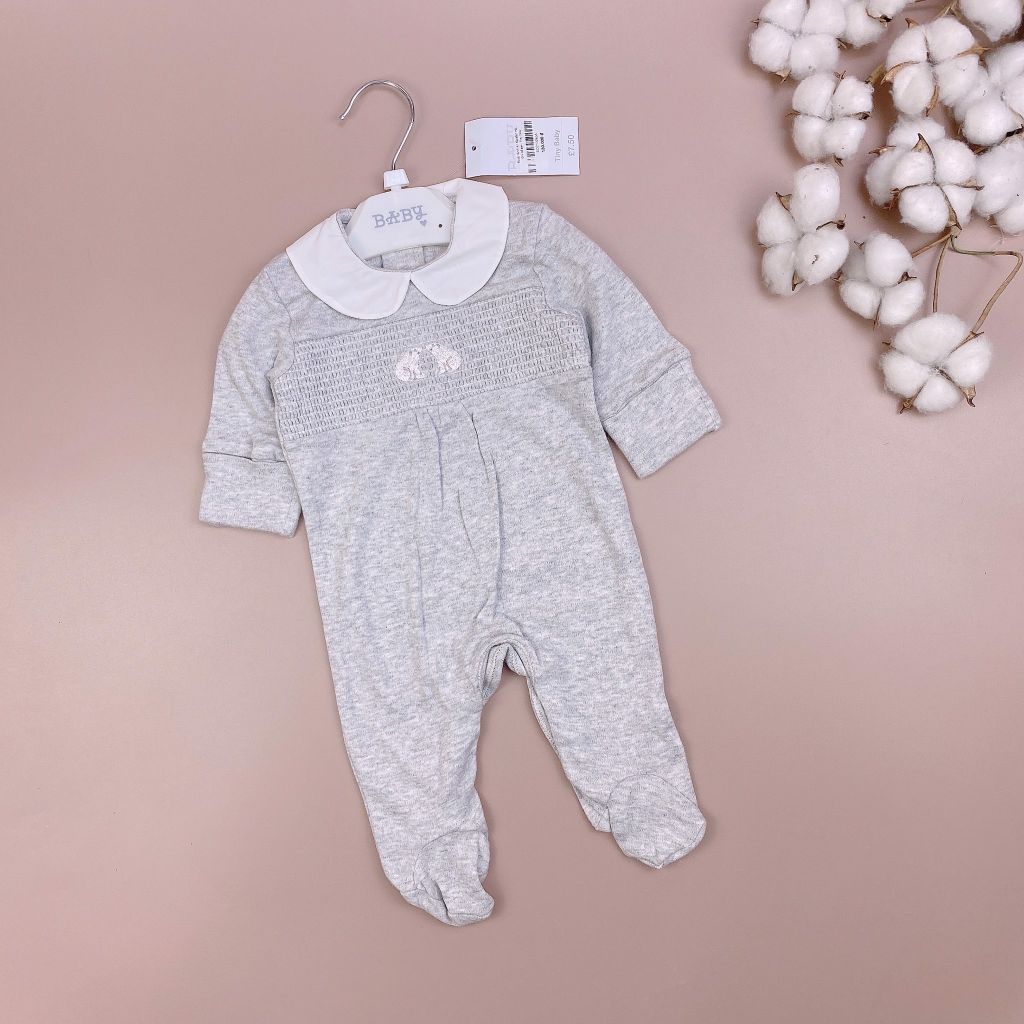 Body liền thân Matalan màu ghi cổ sen trắng