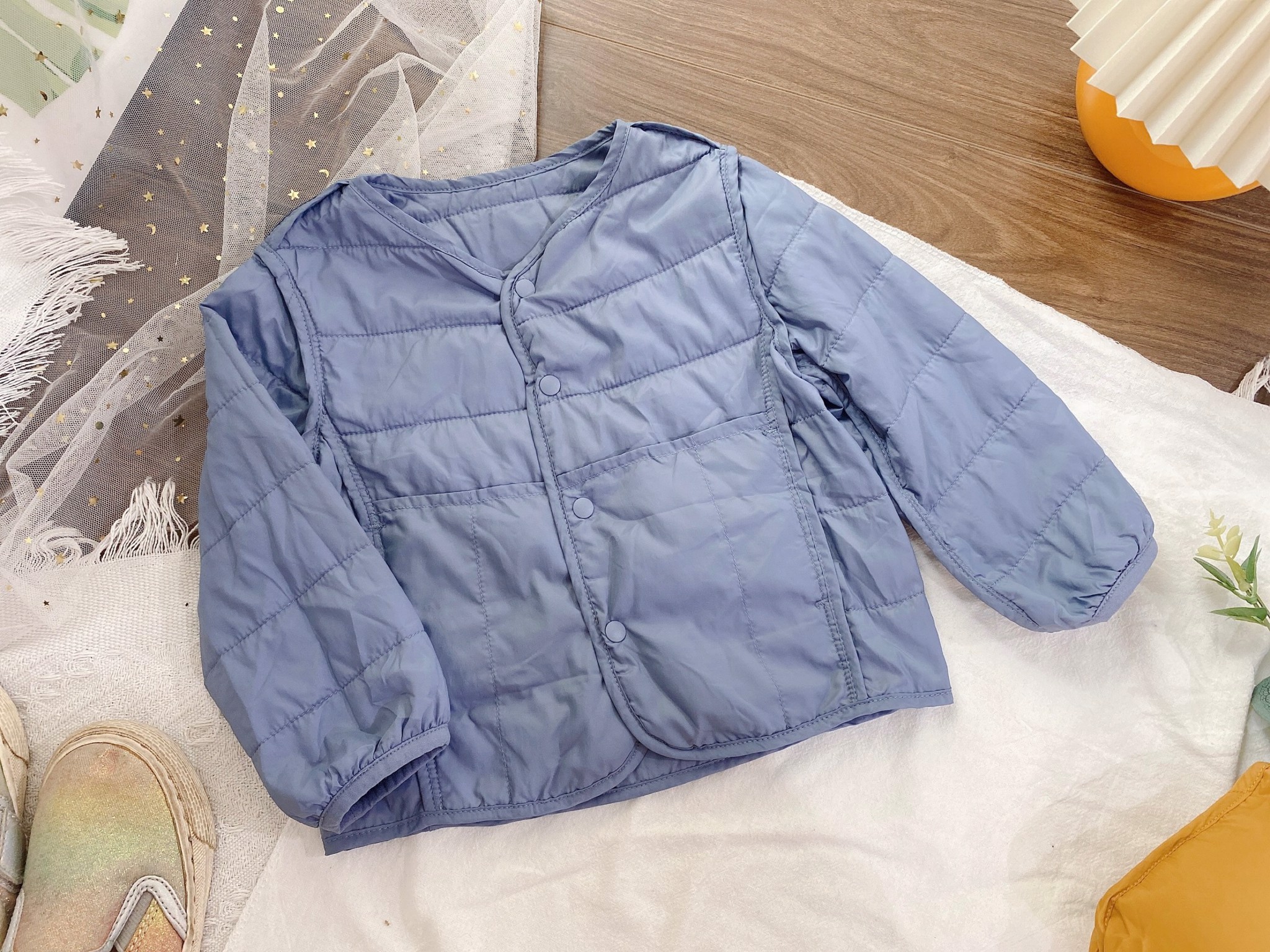 Áo phao siêu nhẹ cổ tròn Uni 4 màu BTBG size 80 / 90 / 100