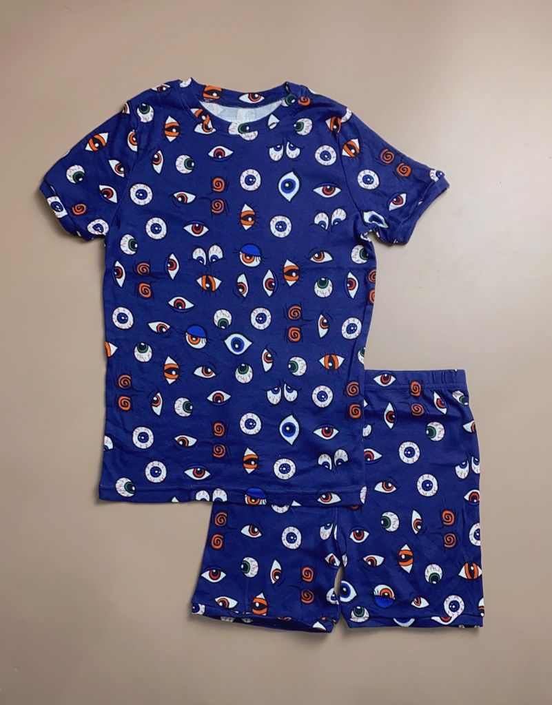 Bộ cotton Kirkland BT - màu xanh navy hình đôi mắt in tràn