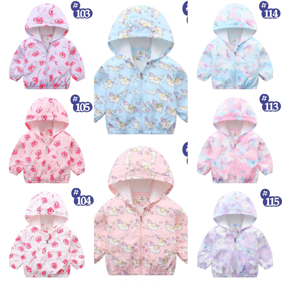 Áo gió lót cotton Ravedye Bear nhiều hình Bé Gái size 100 - 140