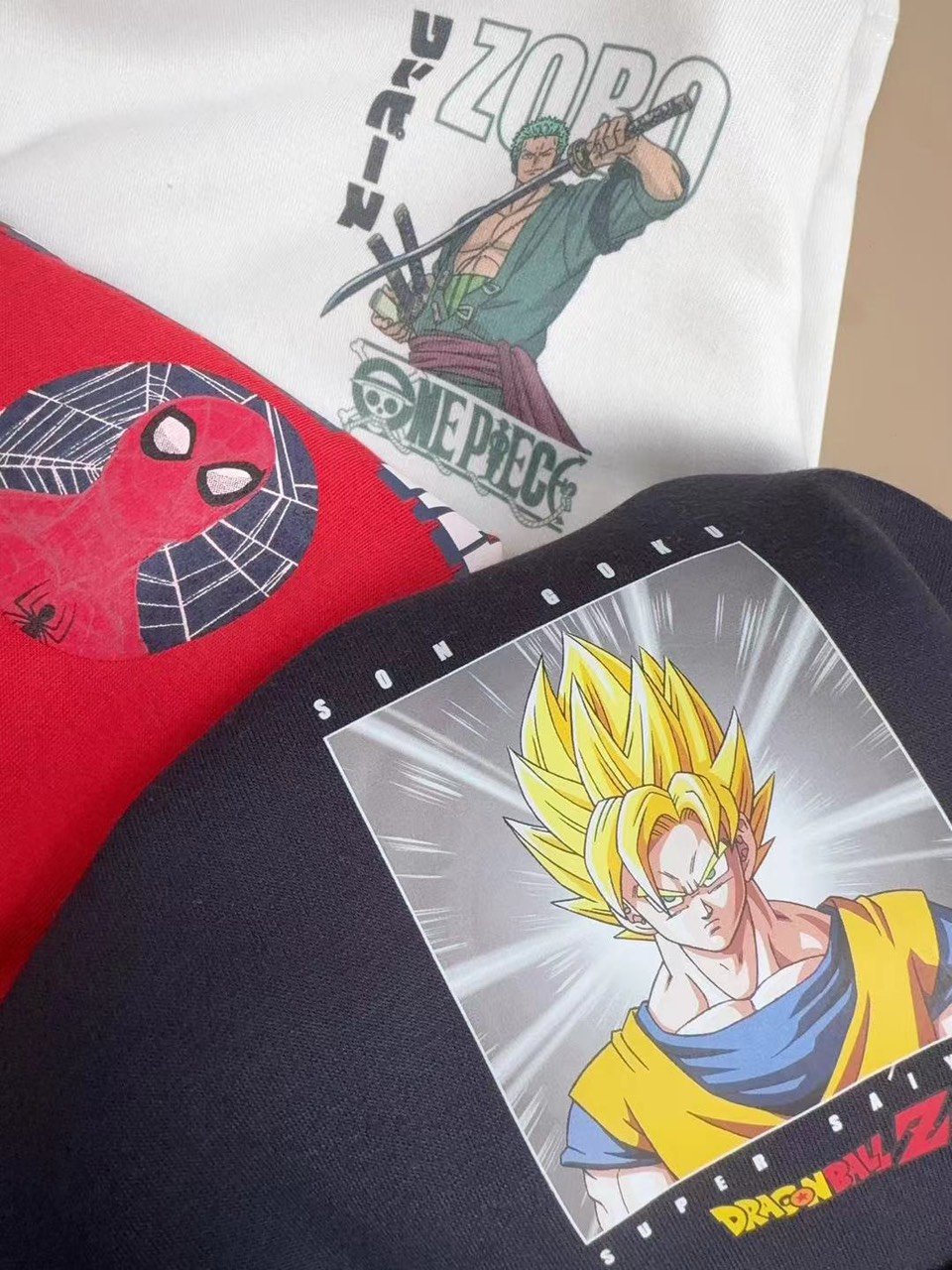 Bộ nỉ bông Dragonball, Onepiece, Spiderman dư xịn nhiều màu cho bé size 4-14y