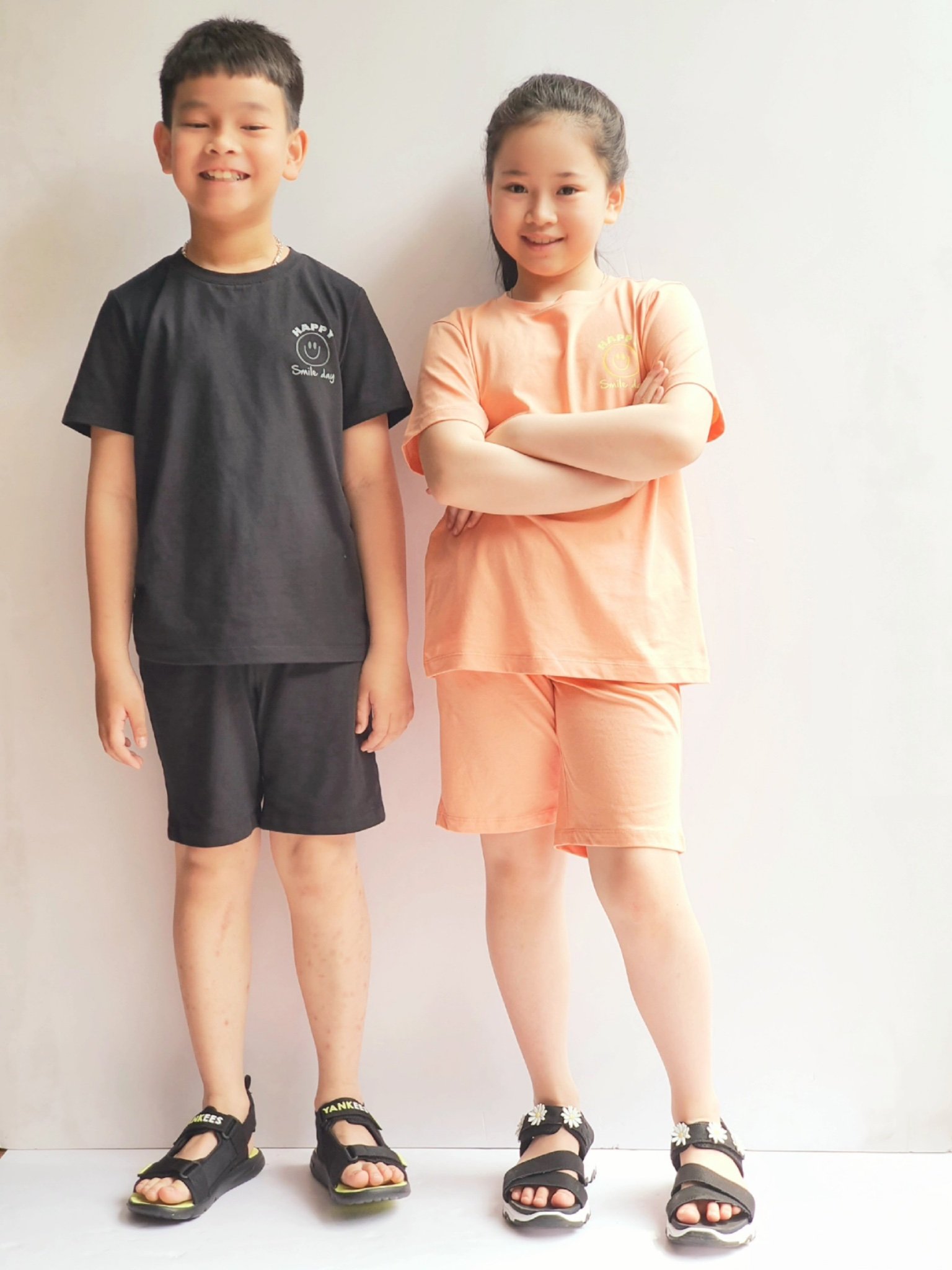 Bộ cotton Bee Mon mặt cười 5 màu BTBG size 110 - 160 - Bảng màu 2