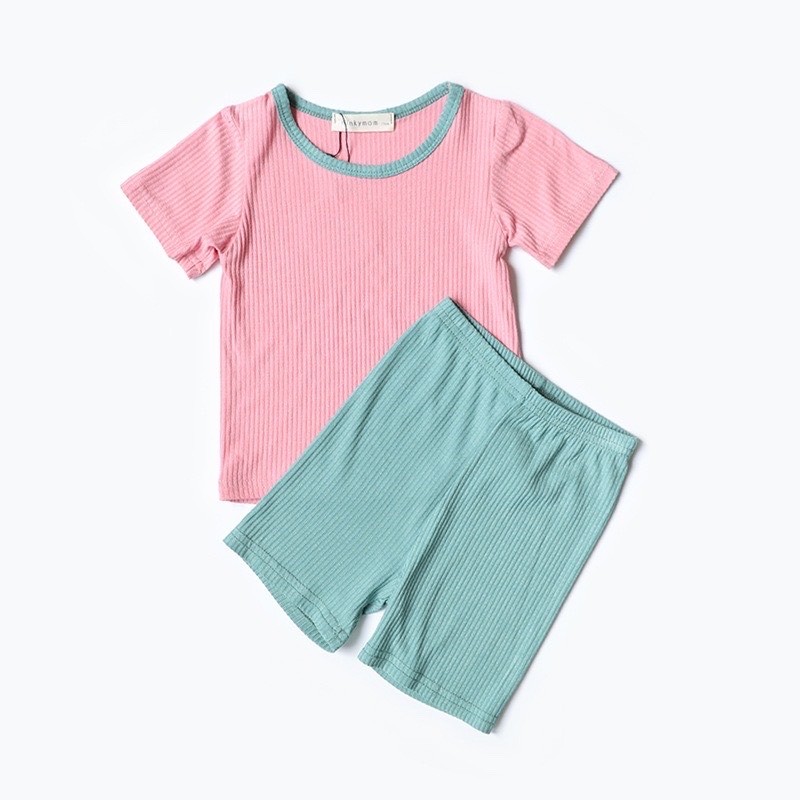 Bộ minkymom thun tăm viền cổ phối màu BTBG