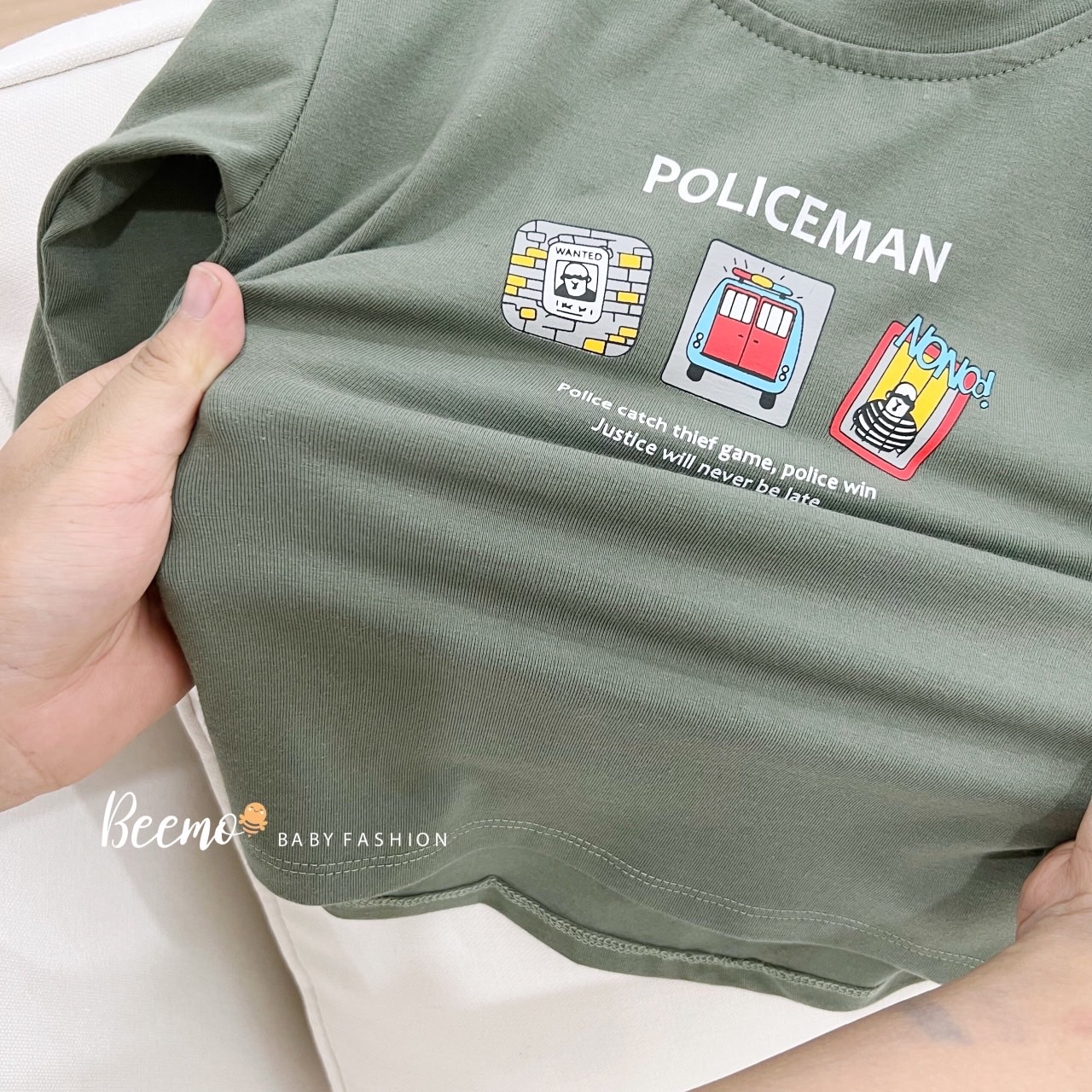 Áo cotton dài tay Beemo ô tô Policeman 4 màu BT