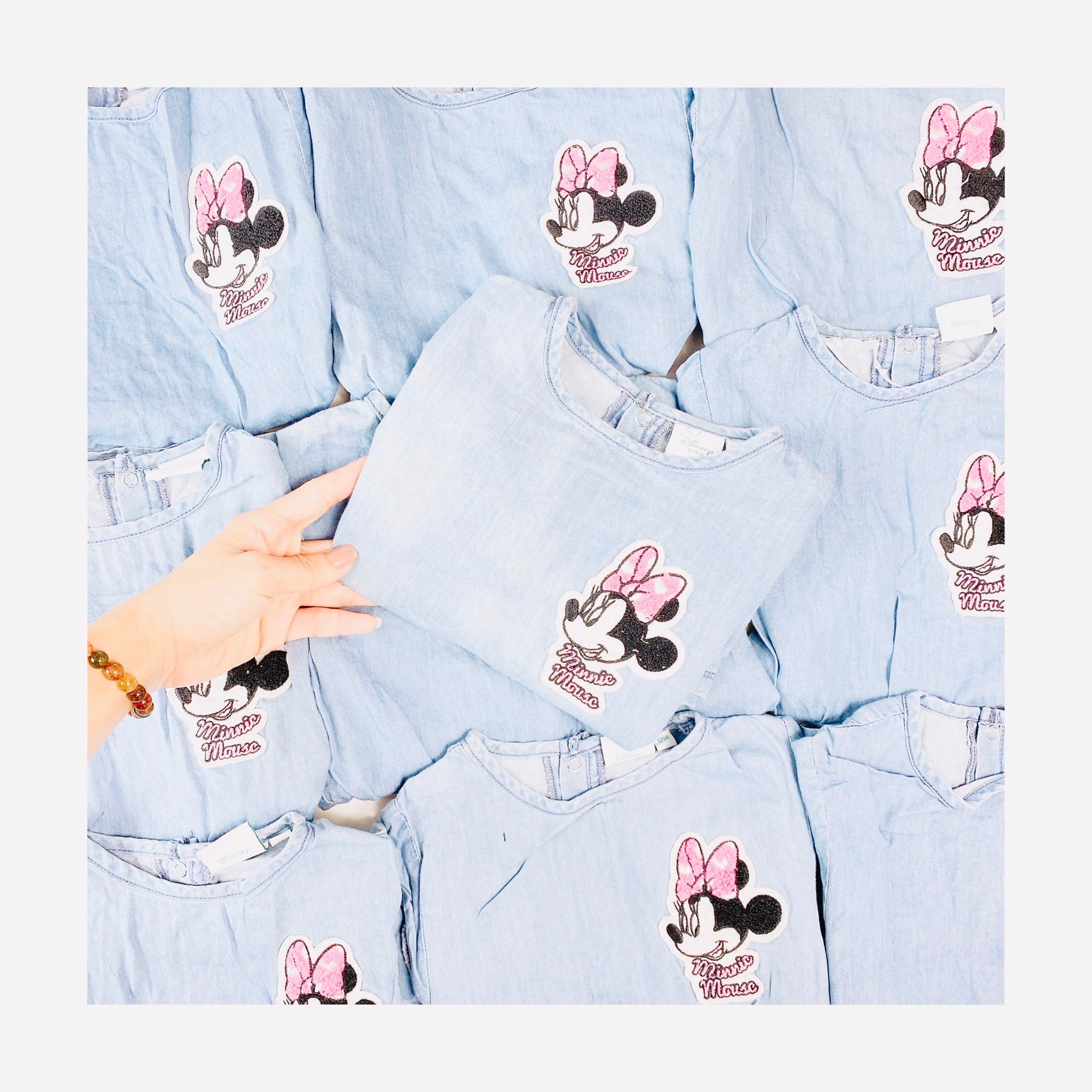 Váy denim Minnie mouse xanh jean 2 màu BG