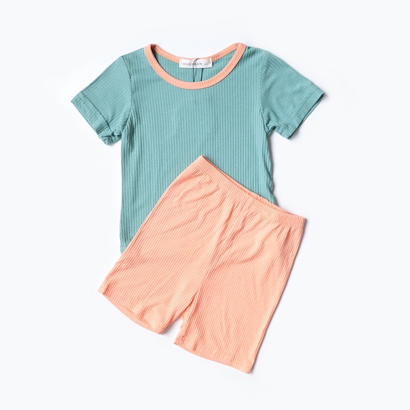 Bộ minkymom thun tăm viền cổ phối màu BTBG