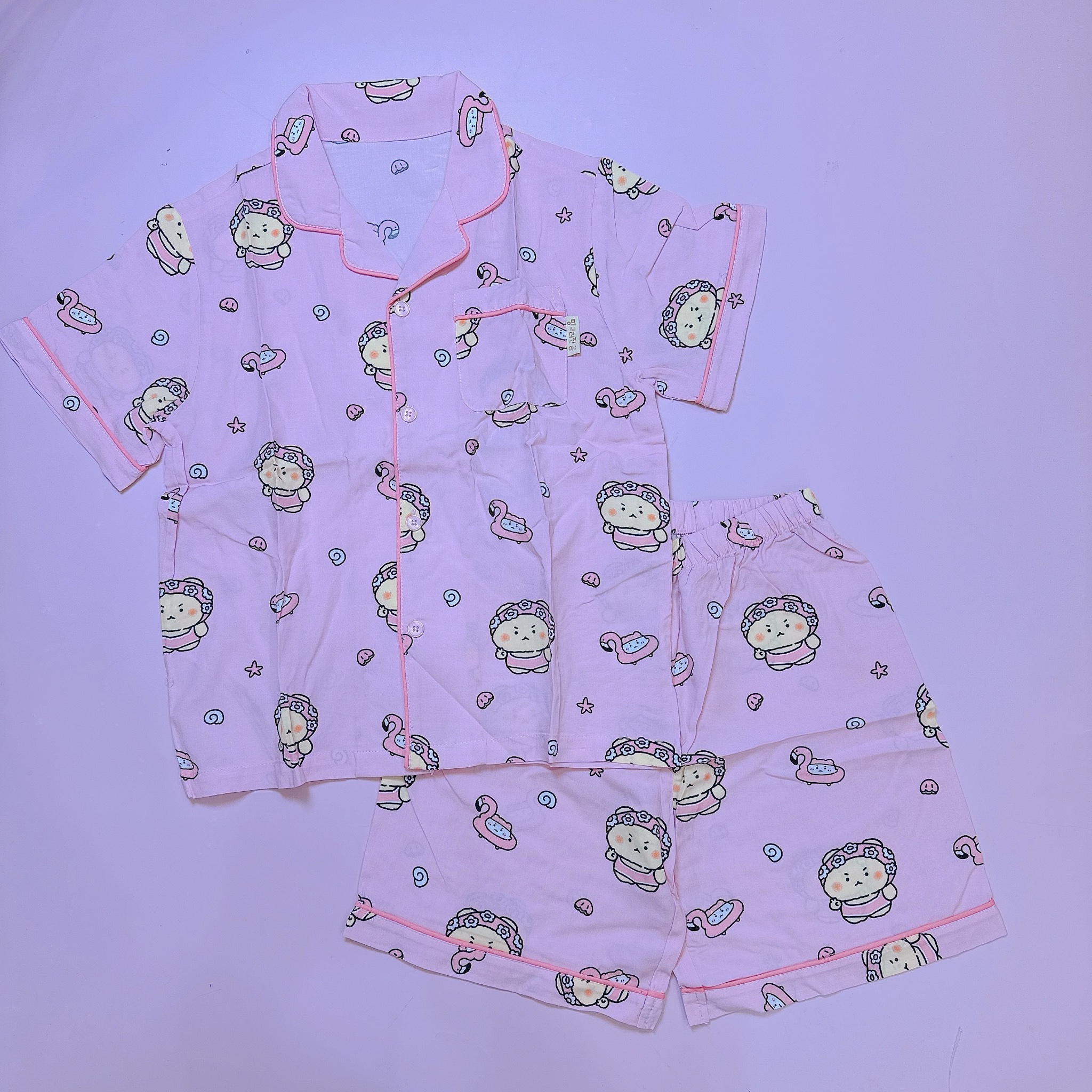 Pyjama thô cộc tay vải Hàn nhiều mẫu cho bé size 110 - 160
