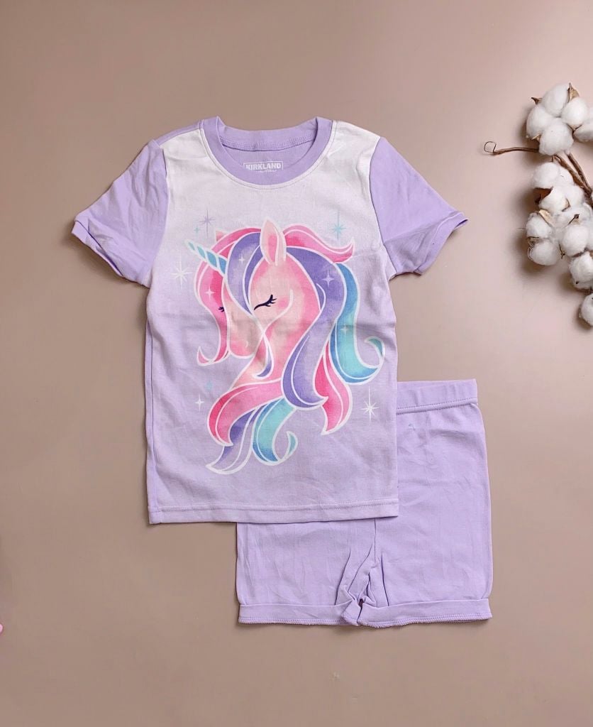 Bộ cotton Kirkland BG - trắng tím Unicorn