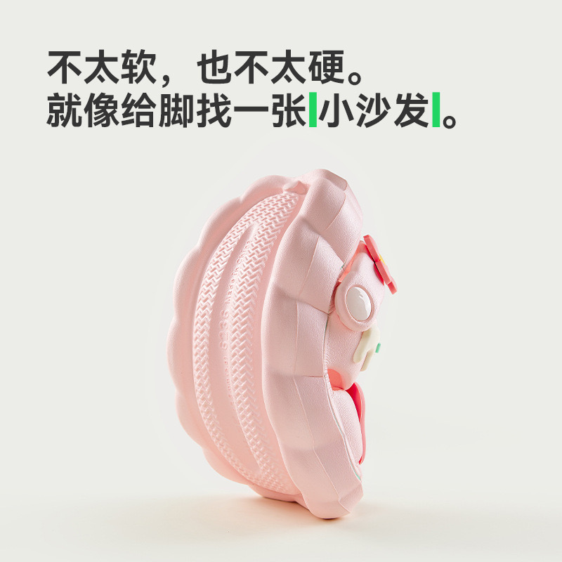 Sandal nhựa mềm Mario hoạ tiết nơ hoa 2 màu hồng/kem bé gái size 170-220