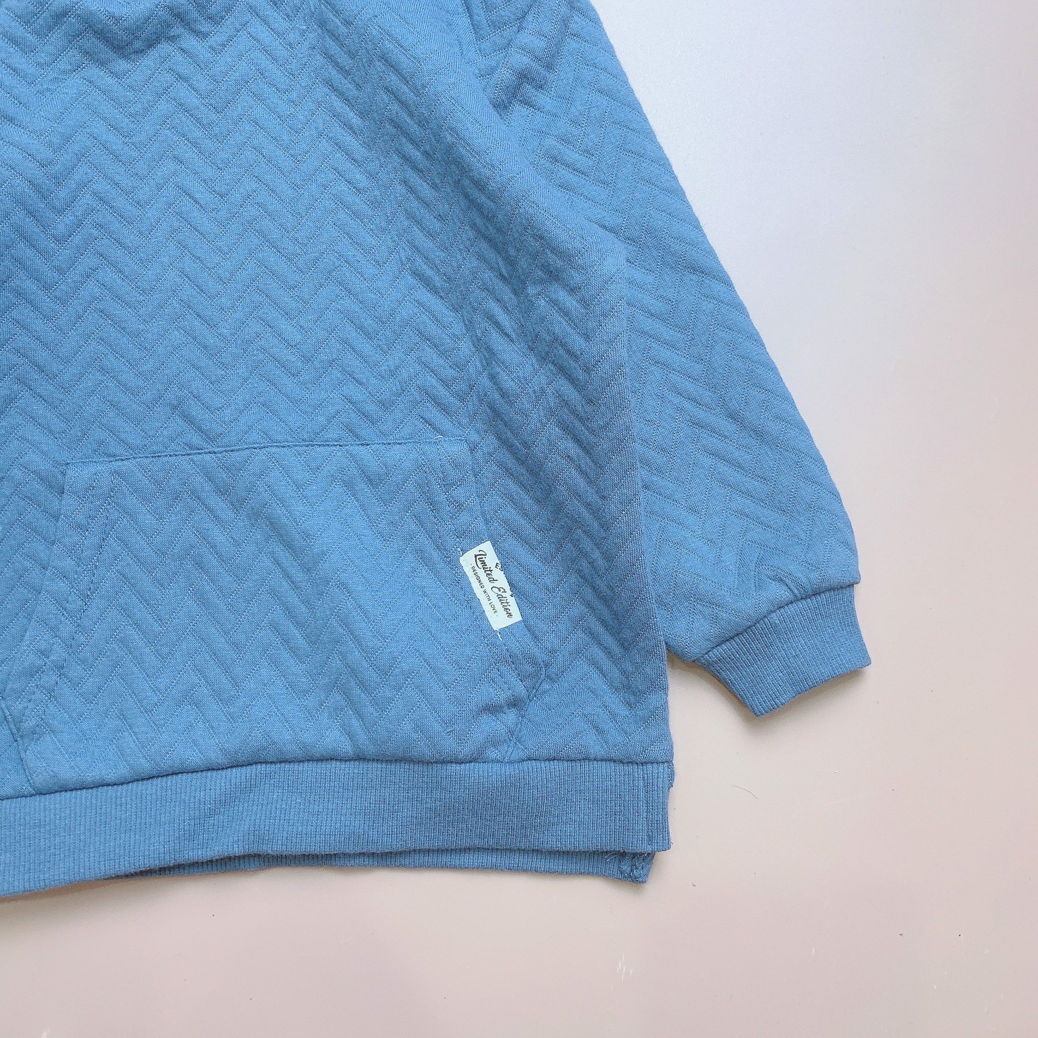 Áo nỉ hoodie dymples màu xanh túi bụng