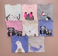 Áo cotton Crewcuts kim sa / nhũ nhiều hình động vật size 2 - 12y
