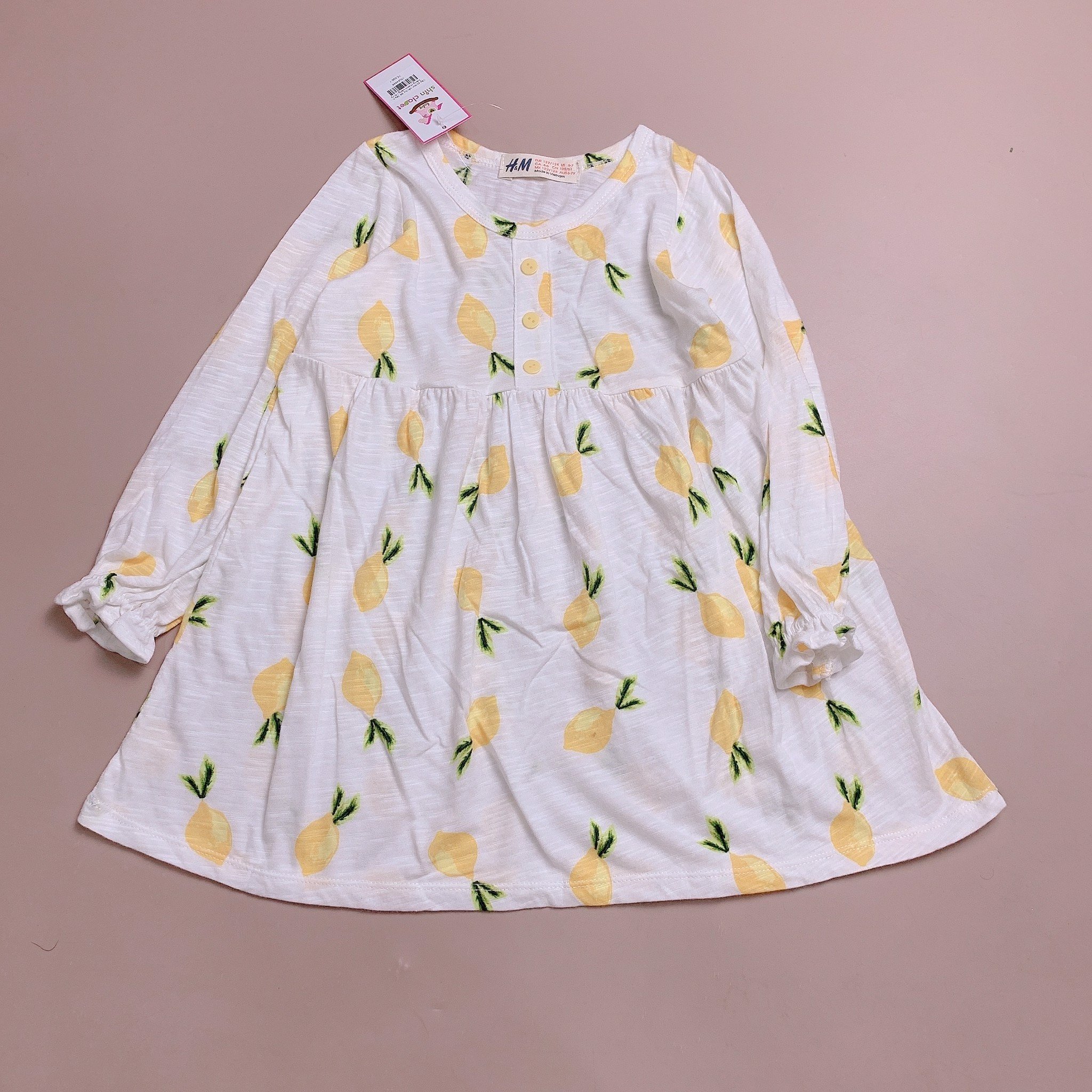 Váy cotton vải dư dài tay nhiều màu BG