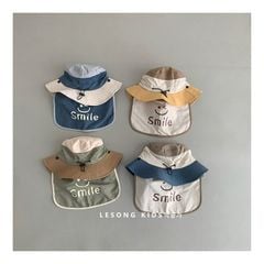 Mũ vành có gáy che nắng Smile nhiều màu cho bé size 50cm (Freesize 3-6y)