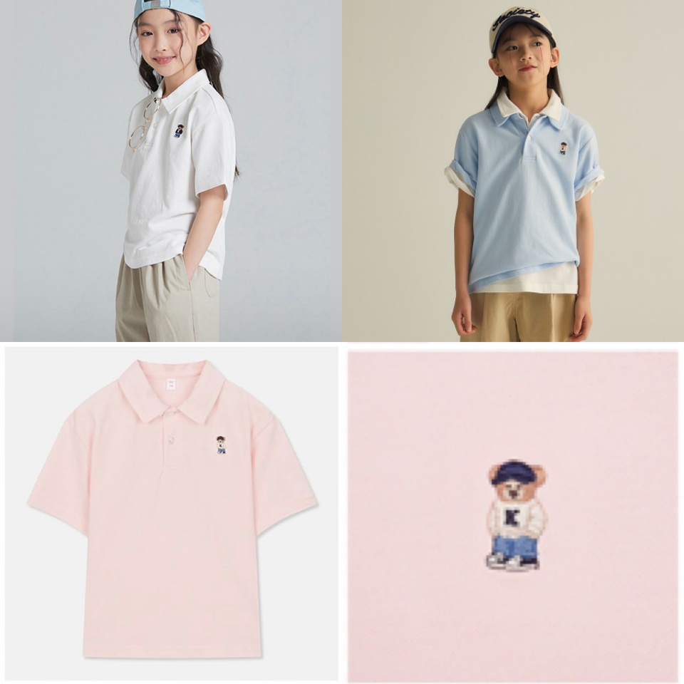 Áo Polo cổ đức Spao 3 màu thêu gấu BTBG size 110-160