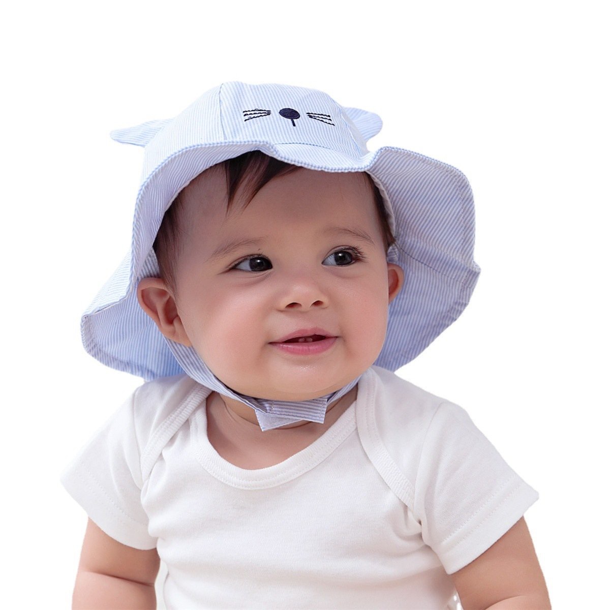 Mũ vải vành Miller kẻ xanh/nâu hoạ tiết mặt chuột