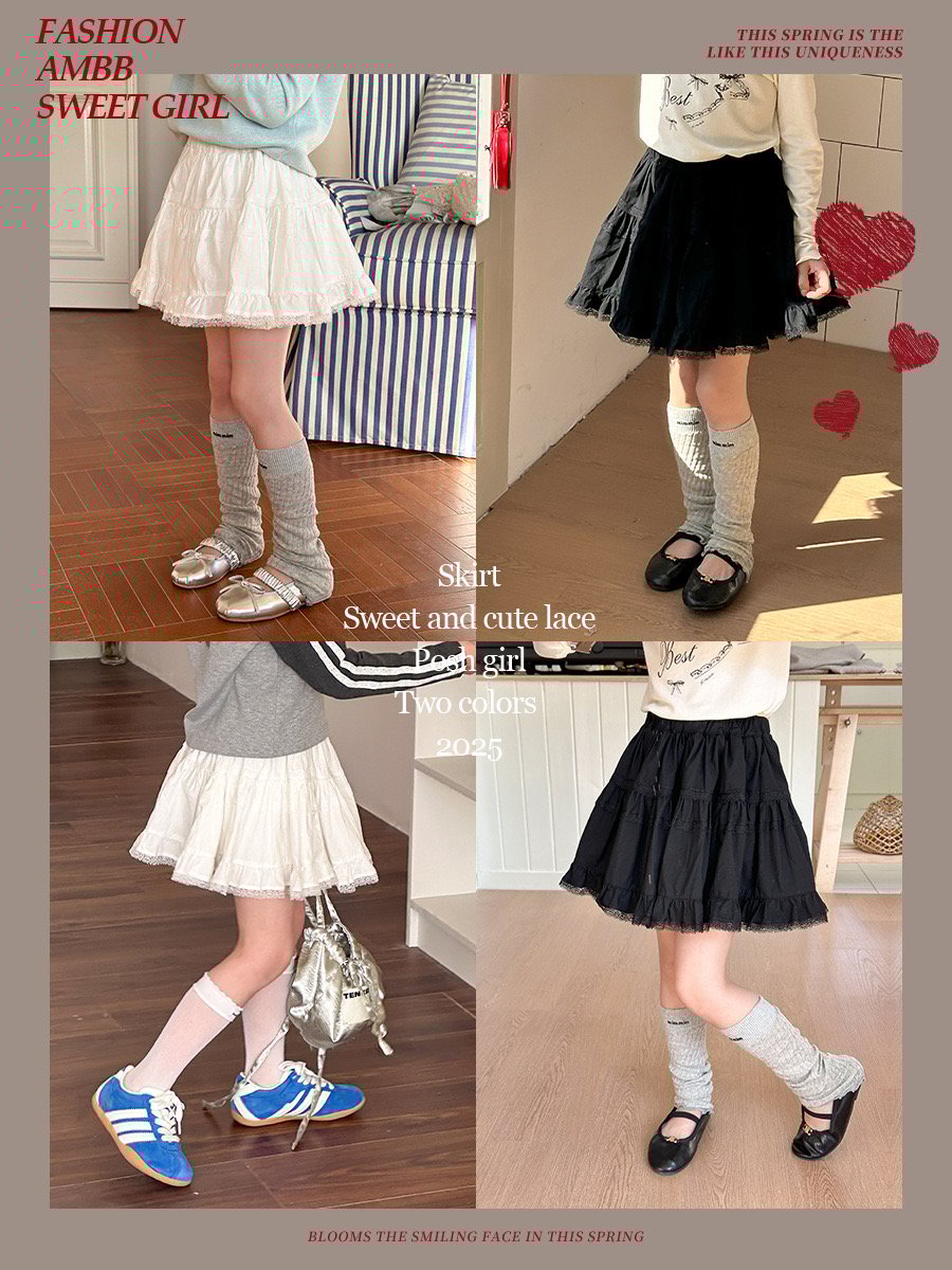 Chân váy thô ren AMBB 2 màu trắng / đen size 90 - 170