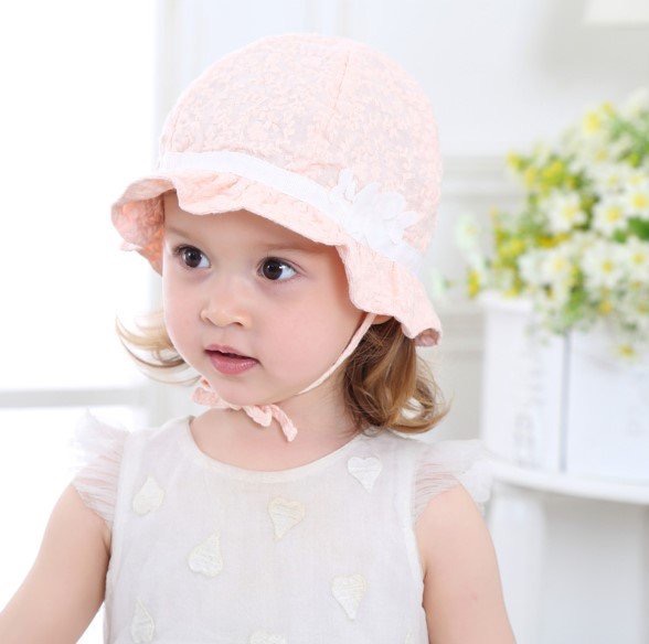 Mũ vải vành Miller màu cam dệt hoạ tiết nổi đính hoa trắng