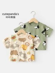 BM3 - Áo cotton Cutepanda hoạ tiết động vật in tràn cho bé size 90-120