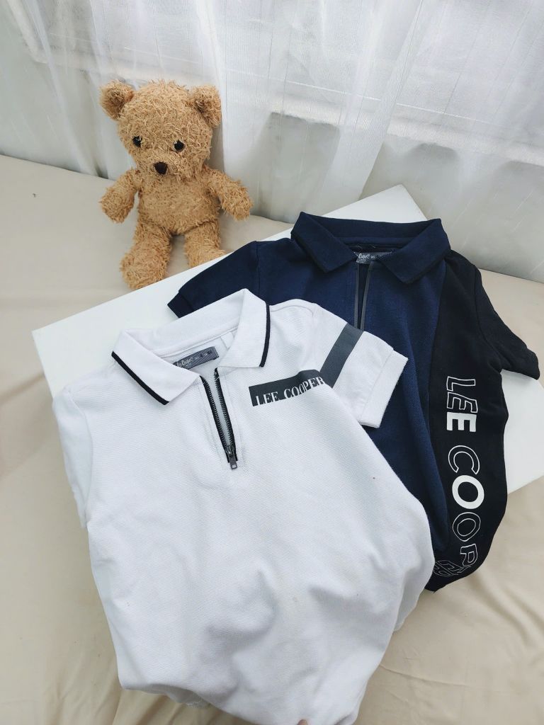Áo polo cổ đức Lee.Cooper dư xịn 2 màu trắng, navy size 4-16y