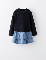 Váy len phối chân jean ZR cho bé gái size 1-6y