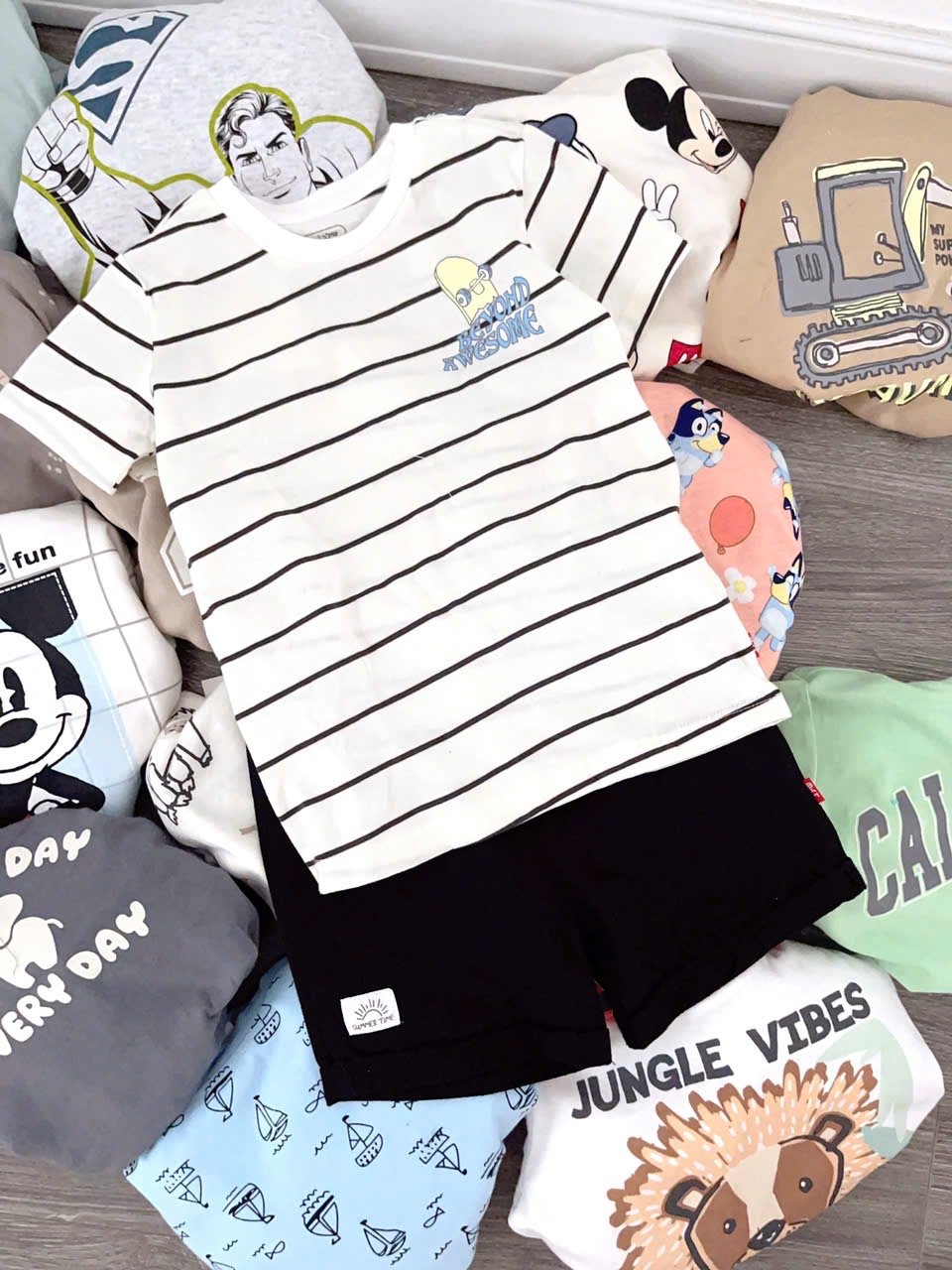 Bộ cotton Muji nhiều màu cho bé trai size 2-5y