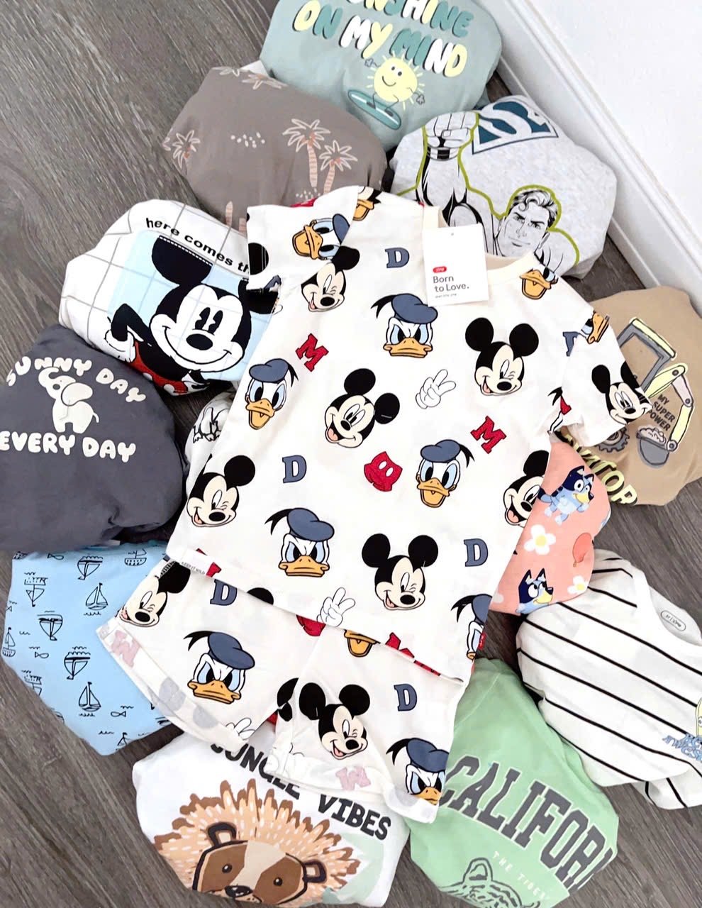 Bộ cotton Muji nhiều màu cho bé trai size 2-5y