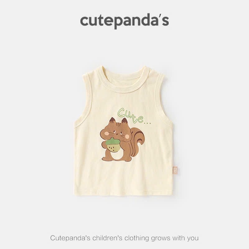 Áo ba lỗ cotton Cutepanda nhiều màu cho bé size 90-120