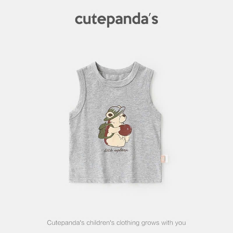 Áo ba lỗ cotton Cutepanda nhiều màu cho bé size 90-120