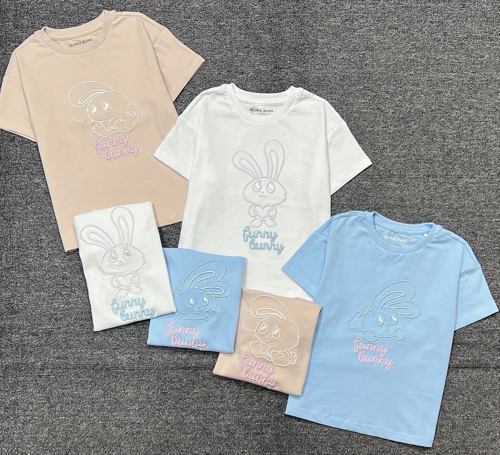 Áo cotton GGJJ thỏ bunny nhiều màu cho bé gái size 2-8y