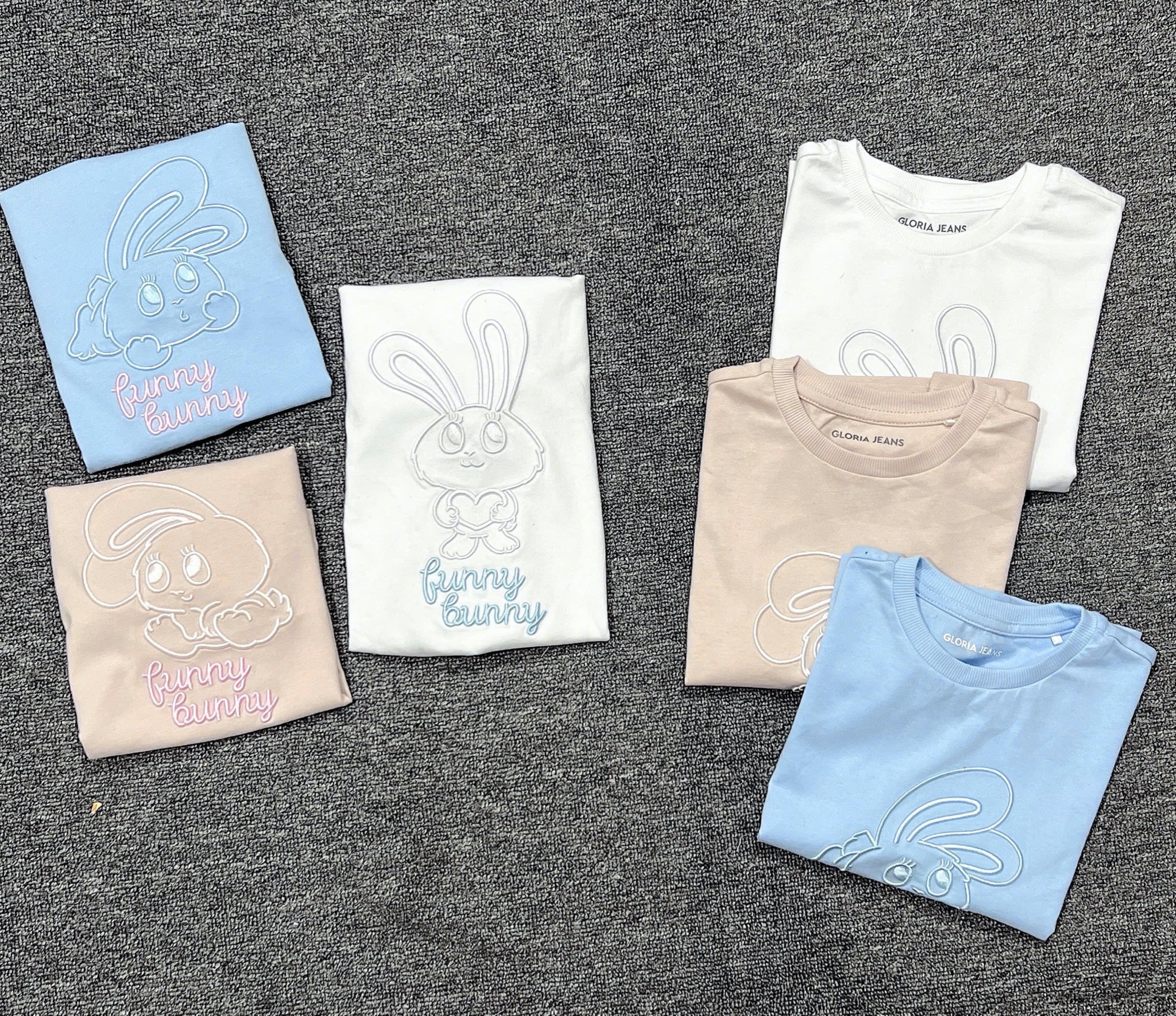 Áo cotton GGJJ thỏ bunny nhiều màu cho bé gái size 2-8y