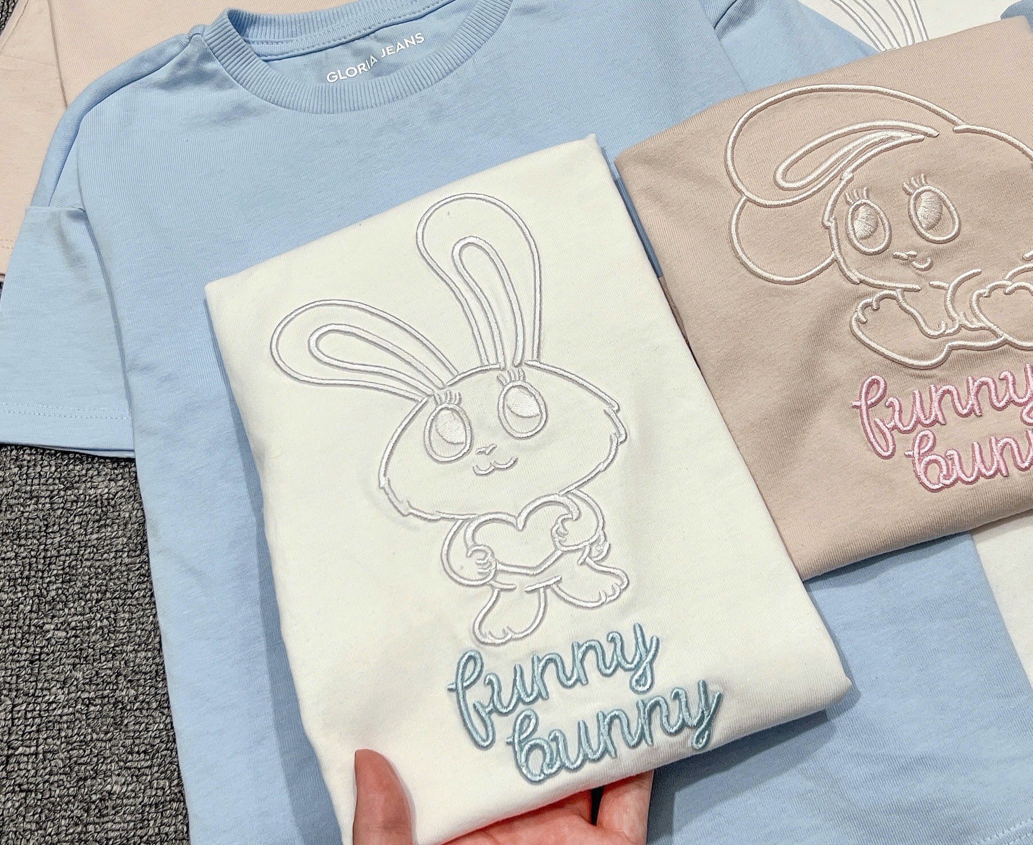 Áo cotton GGJJ thỏ bunny nhiều màu cho bé gái size 2-8y